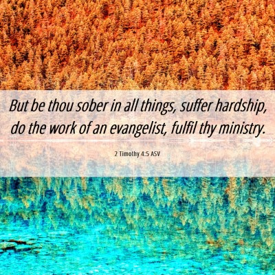 Picture 06 - 2 Timothy 4:5 ASV - But be thou sober in all things, suffer hardship, - Bible Verse Picture