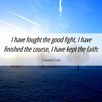 Picture 06 - 2 Timothy 4:7 ASV - I have fought the good fight, I have finished the - Bible Verse Picture