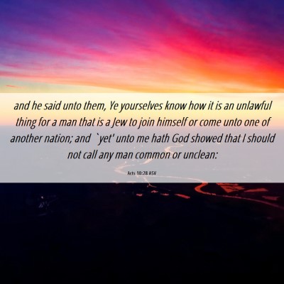 Picture 06 - Acts 10:28 ASV - and he said unto them, Ye yourselves know how it - Bible Verse Picture