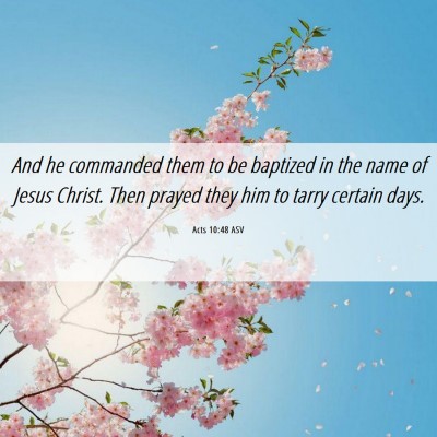 Picture 06 - Acts 10:48 ASV - And he commanded them to be baptized in the name - Bible Verse Picture