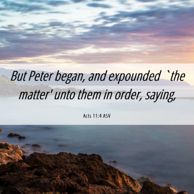 Picture 06 - Acts 11:4 ASV - But Peter began, and expounded `the matter' unto - Bible Verse Picture