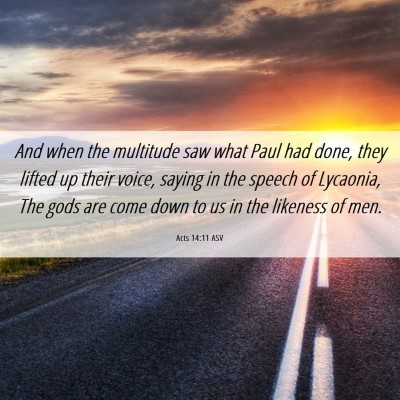 Picture 06 - Acts 14:11 ASV - And when the multitude saw what Paul had done, - Bible Verse Picture