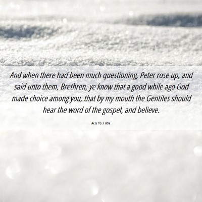 Picture 06 - Acts 15:7 ASV - And when there had been much questioning, Peter - Bible Verse Picture