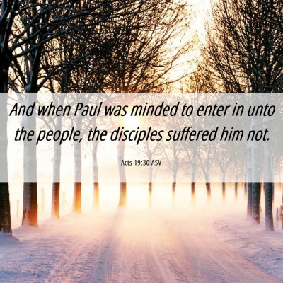 Picture 06 - Acts 19:30 ASV - And when Paul was minded to enter in unto the - Bible Verse Picture
