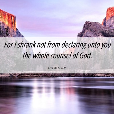 Picture 06 - Acts 20:27 ASV - For I shrank not from declaring unto you the - Bible Verse Picture