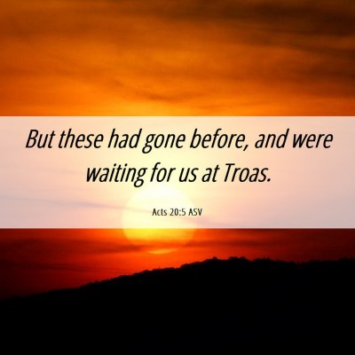 Picture 06 - Acts 20:5 ASV - But these had gone before, and were waiting for - Bible Verse Picture