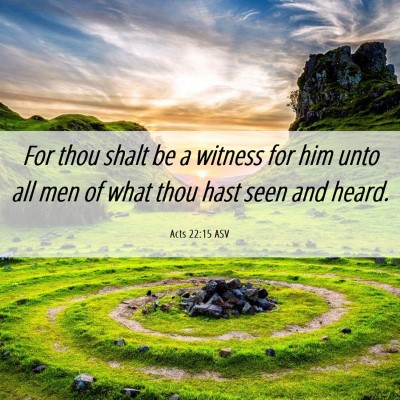 Picture 06 - Acts 22:15 ASV - For thou shalt be a witness for him unto all men - Bible Verse Picture