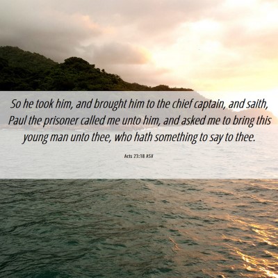 Picture 06 - Acts 23:18 ASV - So he took him, and brought him to the chief - Bible Verse Picture