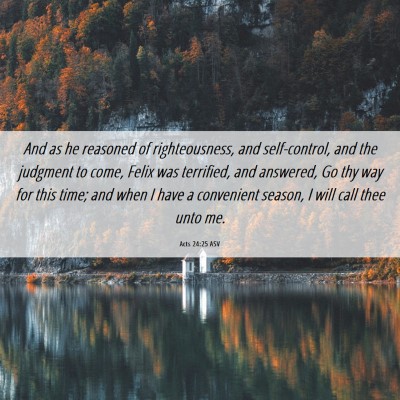 Picture 06 - Acts 24:25 ASV - And as he reasoned of righteousness, and - Bible Verse Picture