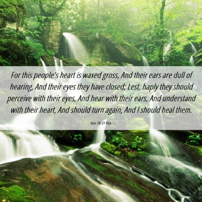Picture 06 - Acts 28:27 ASV - For this people's heart is waxed gross, And their - Bible Verse Picture