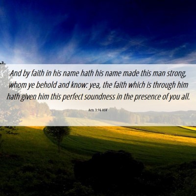 Picture 06 - Acts 3:16 ASV - And by faith in his name hath his name made this - Bible Verse Picture