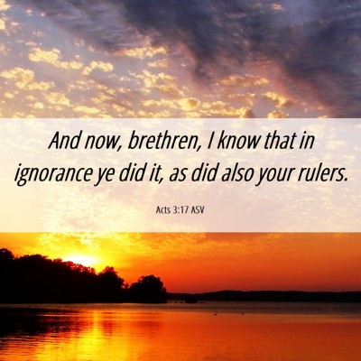 Picture 06 - Acts 3:17 ASV - And now, brethren, I know that in ignorance ye - Bible Verse Picture