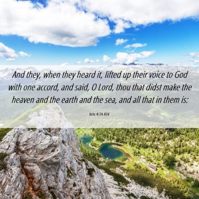 Picture 06 - Acts 4:24 ASV - And they, when they heard it, lifted up their - Bible Verse Picture