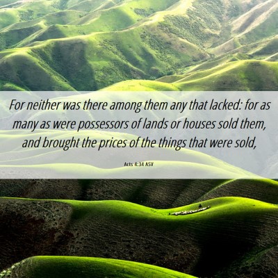 Picture 06 - Acts 4:34 ASV - For neither was there among them any that lacked: - Bible Verse Picture