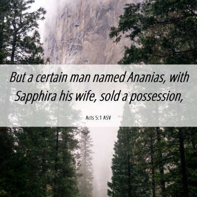 Picture 06 - Acts 5:1 ASV - But a certain man named Ananias, with Sapphira - Bible Verse Picture