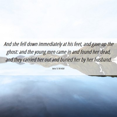 Picture 06 - Acts 5:10 ASV - And she fell down immediately at his feet, and - Bible Verse Picture