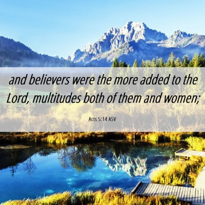 Picture 06 - Acts 5:14 ASV - and believers were the more added to the Lord, - Bible Verse Picture