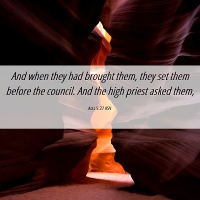 Picture 06 - Acts 5:27 ASV - And when they had brought them, they set them - Bible Verse Picture