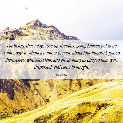Picture 06 - Acts 5:36 ASV - For before these days rose up Theudas, giving - Bible Verse Picture