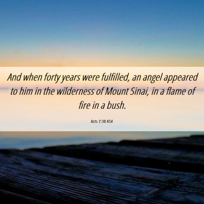 Picture 06 - Acts 7:30 ASV - And when forty years were fulfilled, an angel - Bible Verse Picture