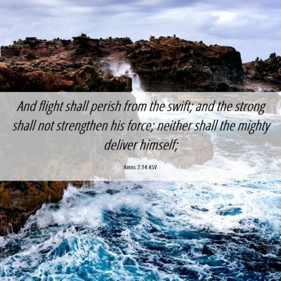Picture 06 - Amos 2:14 ASV - And flight shall perish from the swift; and the - Bible Verse Picture