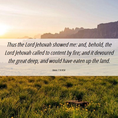 Picture 06 - Amos 7:4 ASV - Thus the Lord Jehovah showed me: and, behold, the - Bible Verse Picture