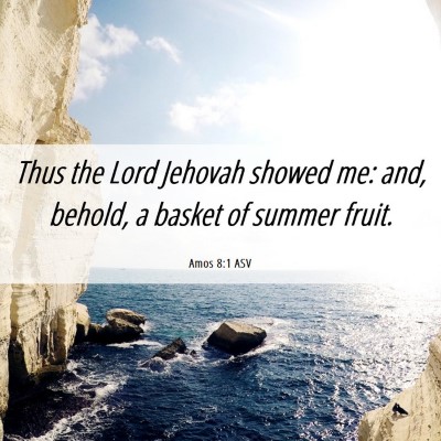 Picture 06 - Amos 8:1 ASV - Thus the Lord Jehovah showed me: and, behold, a - Bible Verse Picture