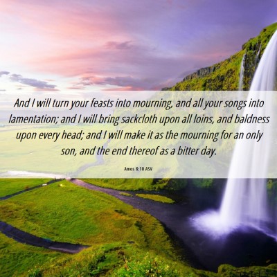 Picture 06 - Amos 8:10 ASV - And I will turn your feasts into mourning, and - Bible Verse Picture