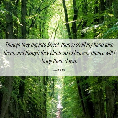 Picture 06 - Amos 9:2 ASV - Though they dig into Sheol, thence shall my hand - Bible Verse Picture