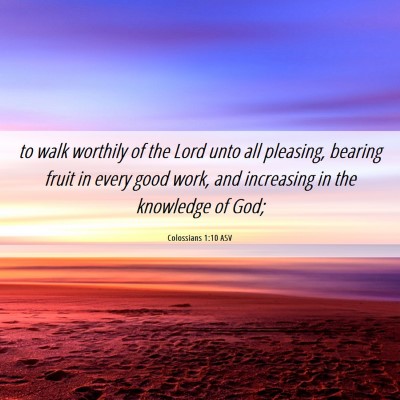 Picture 06 - Colossians 1:10 ASV - to walk worthily of the Lord unto all pleasing, - Bible Verse Picture