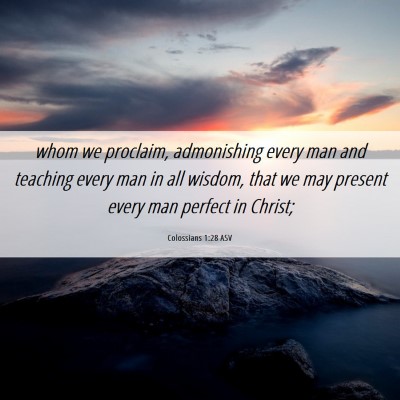 Picture 06 - Colossians 1:28 ASV - whom we proclaim, admonishing every man and - Bible Verse Picture