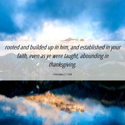 Picture 06 - Colossians 2:7 ASV - rooted and builded up in him, and established in - Bible Verse Picture