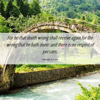 Picture 06 - Colossians 3:25 ASV - For he that doeth wrong shall receive again for - Bible Verse Picture