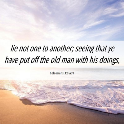 Picture 06 - Colossians 3:9 ASV - lie not one to another; seeing that ye have put - Bible Verse Picture