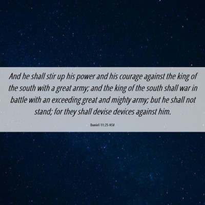Picture 06 - Daniel 11:25 ASV - And he shall stir up his power and his courage - Bible Verse Picture