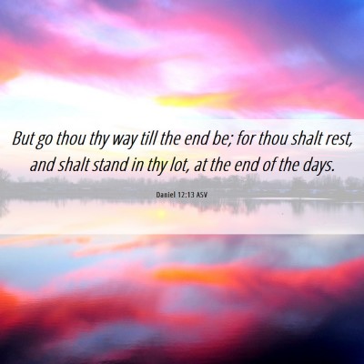 Picture 06 - Daniel 12:13 ASV - But go thou thy way till the end be; for thou - Bible Verse Picture