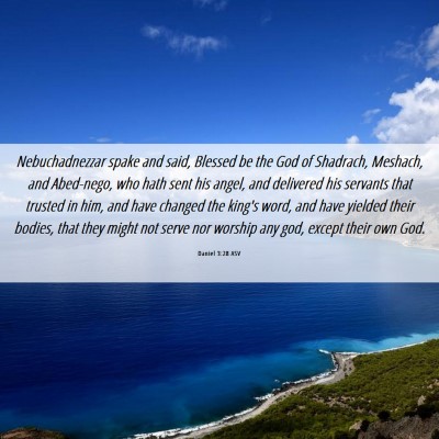 Picture 06 - Daniel 3:28 ASV - Nebuchadnezzar spake and said, Blessed be the God - Bible Verse Picture