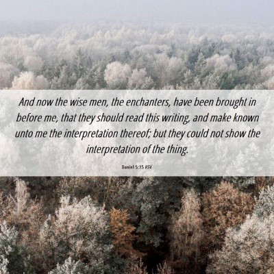 Picture 06 - Daniel 5:15 ASV - And now the wise men, the enchanters, have been - Bible Verse Picture