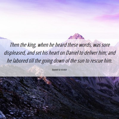 Picture 06 - Daniel 6:14 ASV - Then the king, when he heard these words, was - Bible Verse Picture