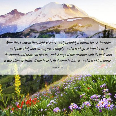 Picture 06 - Daniel 7:7 ASV - After this I saw in the night-visions, and, - Bible Verse Picture