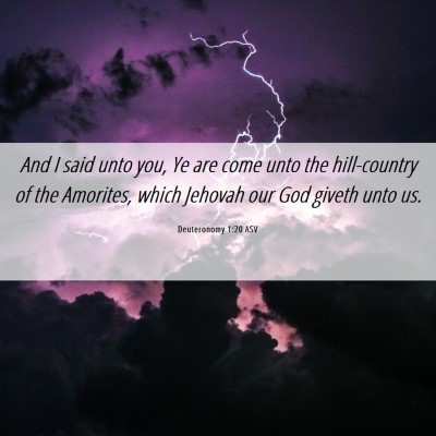Picture 06 - Deuteronomy 1:20 ASV - And I said unto you, Ye are come unto the - Bible Verse Picture