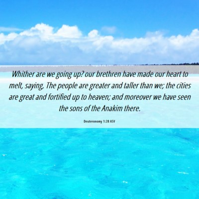 Picture 06 - Deuteronomy 1:28 ASV - Whither are we going up? our brethren have made - Bible Verse Picture