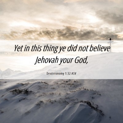 Picture 06 - Deuteronomy 1:32 ASV - Yet in this thing ye did not believe Jehovah your - Bible Verse Picture