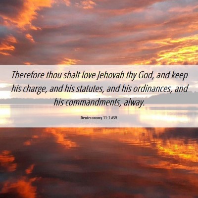 Picture 06 - Deuteronomy 11:1 ASV - Therefore thou shalt love Jehovah thy God, and - Bible Verse Picture