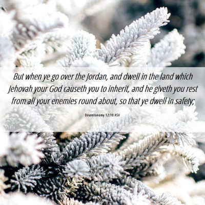 Picture 06 - Deuteronomy 12:10 ASV - But when ye go over the Jordan, and dwell in the - Bible Verse Picture