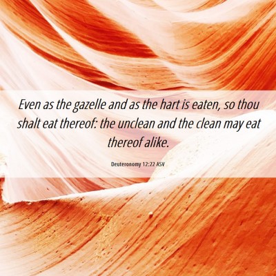 Picture 06 - Deuteronomy 12:22 ASV - Even as the gazelle and as the hart is eaten, so - Bible Verse Picture
