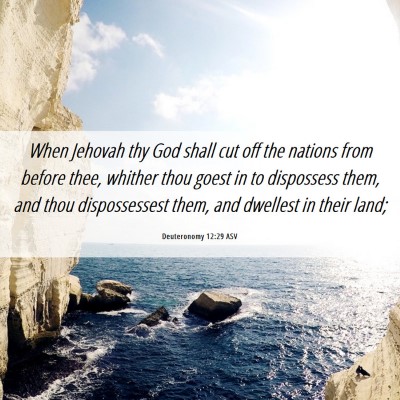 Picture 06 - Deuteronomy 12:29 ASV - When Jehovah thy God shall cut off the nations - Bible Verse Picture
