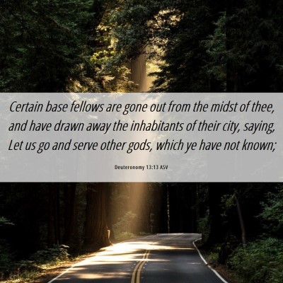 Picture 06 - Deuteronomy 13:13 ASV - Certain base fellows are gone out from the midst - Bible Verse Picture