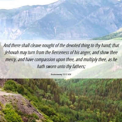 Picture 06 - Deuteronomy 13:17 ASV - And there shall cleave nought of the devoted - Bible Verse Picture