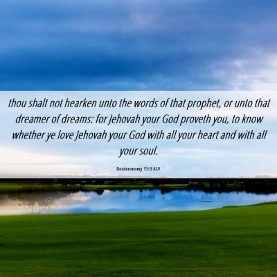 Picture 06 - Deuteronomy 13:3 ASV - thou shalt not hearken unto the words of that - Bible Verse Picture